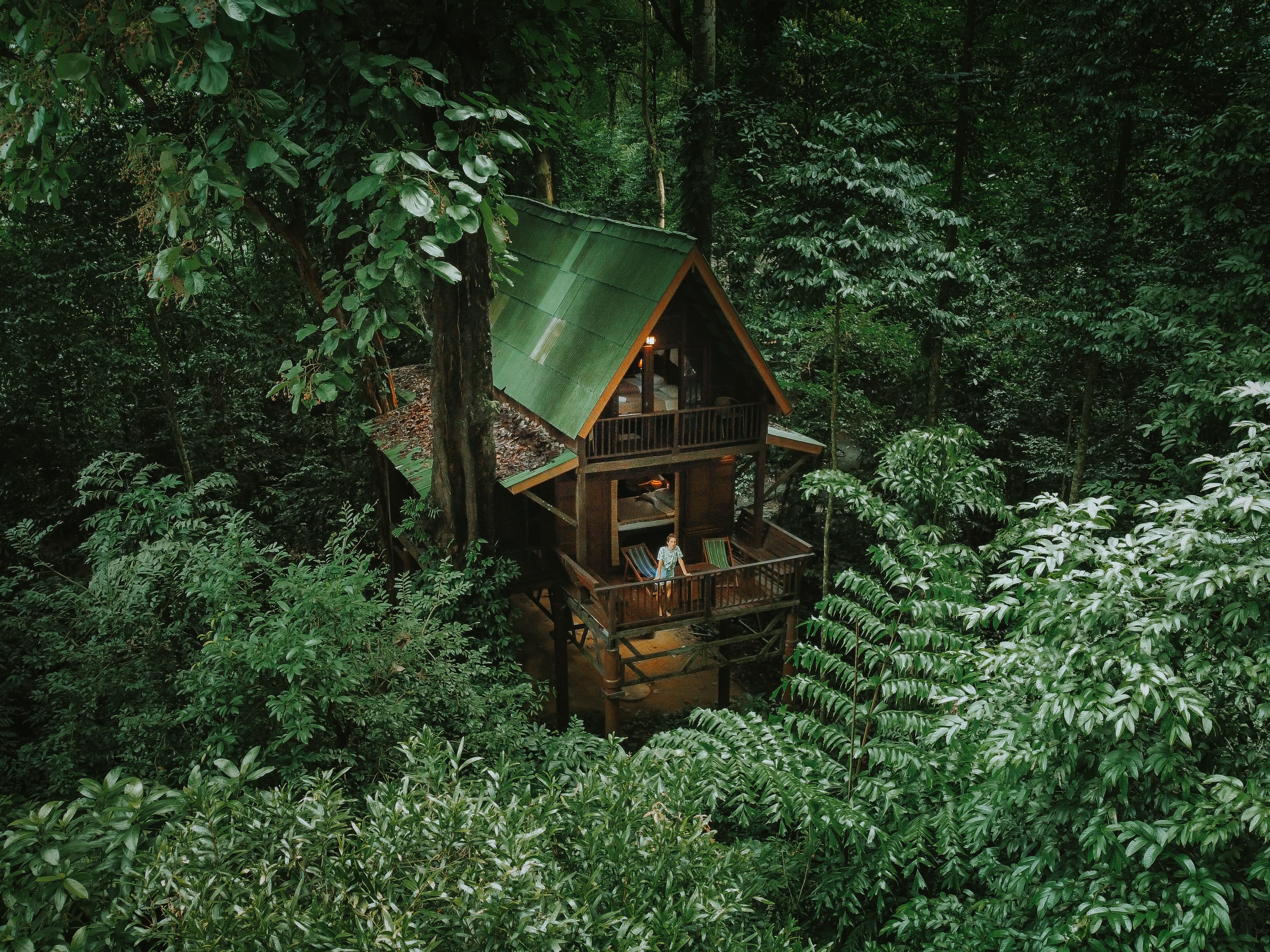 Baumhaus-Unterkunft im tropischen Regenwald von Khao Sok